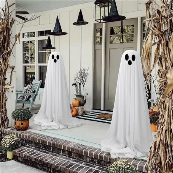 Halloween Decorations Outdoor Indoor-2 Packs Light Up Ghost-Lighted Spooky Ghost - Picture 6 of 7
